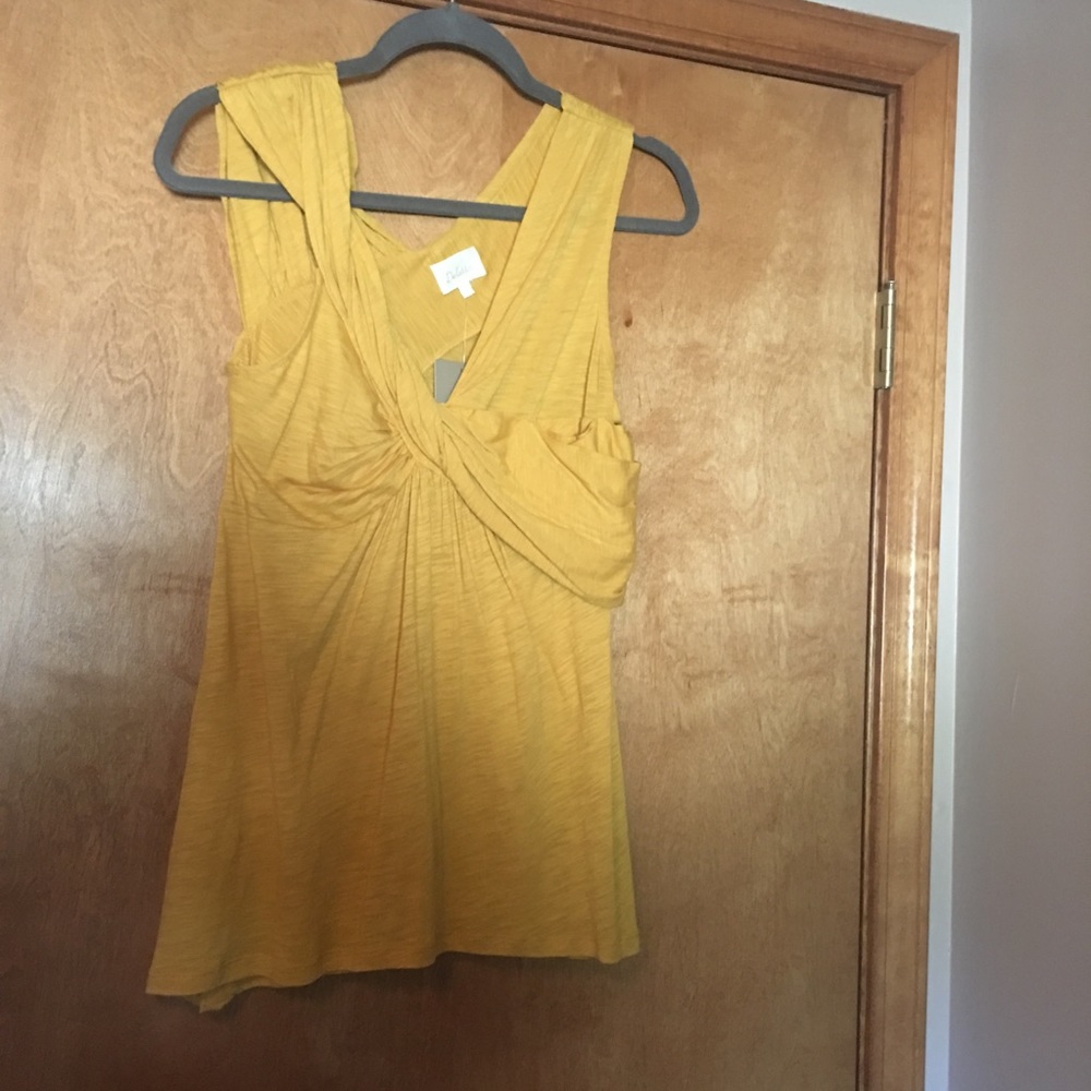 COPY - Anthropologie Deletta  Twist and Flounce Top